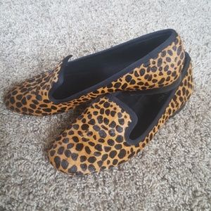 Nine west cow leather leopard print loafer